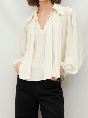 LILYSILK Elegant Pullover Silk Peony Blouse, Lily White, XXL